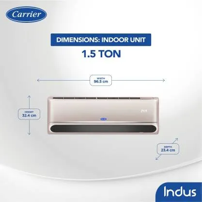 Carrier 18K 5 Star Indus CXi Smart AC Hybrid Jet Inverter R32 Split AC/CAI18IN5R31W1 1.5 Ton, 5 Star, Copper Coils, Inverter Compressor,  Smart, Split Air Conditioner