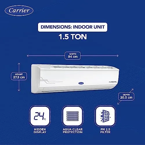 Carrier 224050087180@CMI 1 Ton, 4 Star, Copper Coils, Inverter Compressor, Air Purification,  Split Air Conditioner