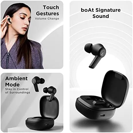 boAt Airdopes 413ANC Noise Cancellation, Wireless, In Ear Headphone