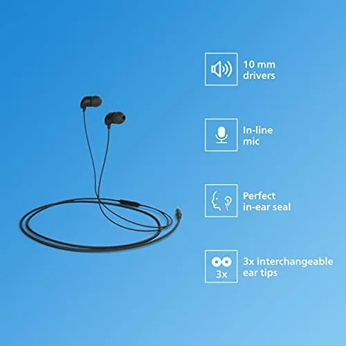 Philips TAE1126BK/94 Wired, In Ear Headphone
