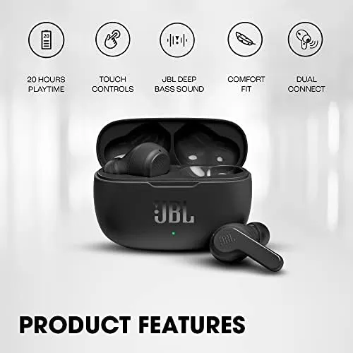 JBL JBLW200TWSBLKIN Wireless, In Ear Headphone