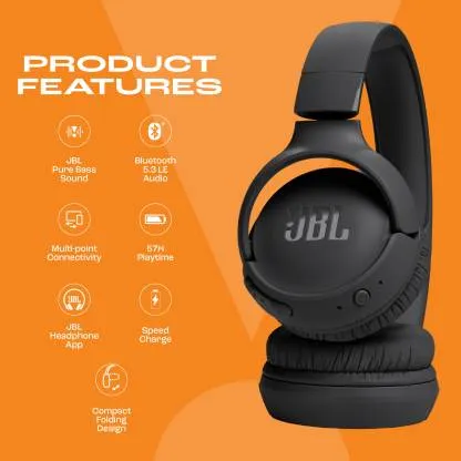 JBL Tune 520BT Wireless, On Ear Headphone