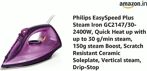 Philips GC2147/30 2400 W, Steam Iron Press