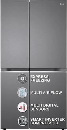 LG Dazzle Steel, GL-B257HDSY 655 L, Side by Side,  Frost Free, Refrigerator