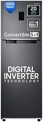 Samsung RT34C4523B1/HL 301 L, Double Door, 3 Star, Frost Free,  Convertible Freezer Refrigerator