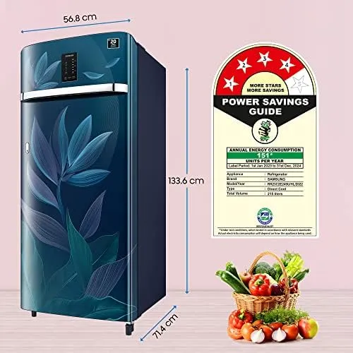 Samsung RR23C2E249U/HL 215 L, Single Door, 4 Star,  Direct Cool, Refrigerator