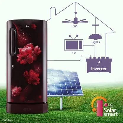 LG Scarlet Charm, GL-D221ASCU 205 L, Single Door, 5 Star,  Direct Cool, Refrigerator