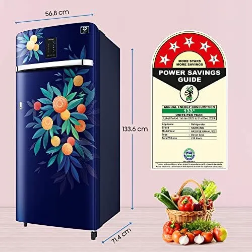 Samsung RR23C2E35NK/HL 215 L, Single Door, 5 Star,  Direct Cool, Refrigerator