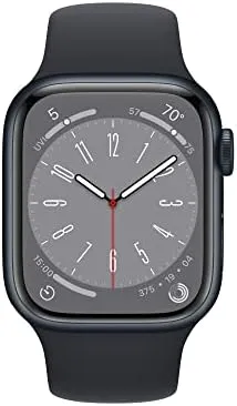 Apple Watch Series 8 [GPS 41 mm] Smart Watch w/Midnight Aluminium Case with Midnight Sport Band. Fitness Tracker, Blood Oxygen & ECG Apps, Always-On Retina Display, Water Resistant 1.61 Inch, Bluetooth Calling, Voice Assistant Smartwatch