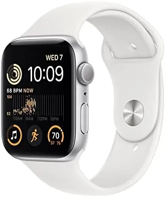 Apple Watch SE (2nd Gen) [GPS + Cellular 40 mm] Smart Watch w/Silver Aluminium Case & White Sport Band. Fitness & Sleep Tracker, Crash Detection, Heart Rate Monitor, Retina Display, Water Resistant 1.57 Inch, Cellular Calling, Bluetooth Calling, Voice Assistant Smartwatch