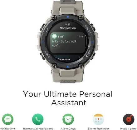 Amazfit T rex Pro 1.3HD AMOLED with advanced GPS & 10ATM water resistance 1.3 Inch, Smartwatch