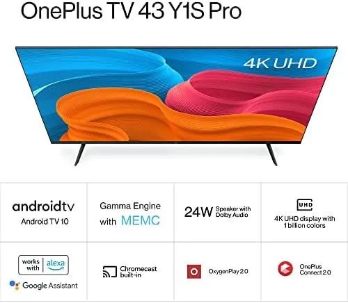 OnePlus 43 Y1S Pro 43 inch, Ultra HD (4K), Smart, LED TV