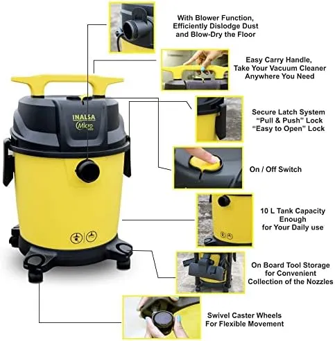 Inalsa Micro WD10 Wet & Dry Vacuum Cleaner
