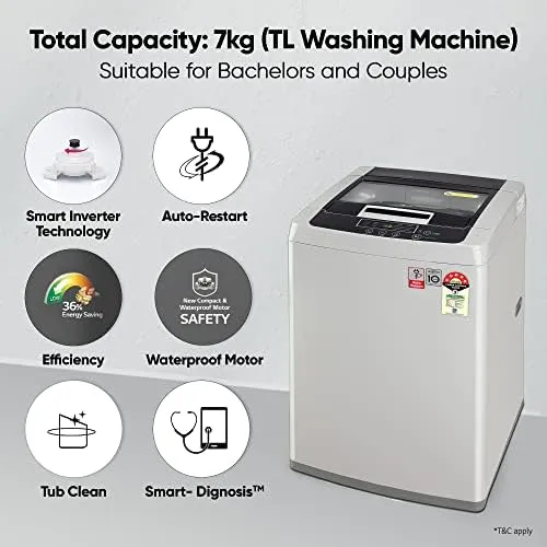 LG T70SKSF1Z 7 kg, Fully-Automatic, Top-Loading Washing Machine