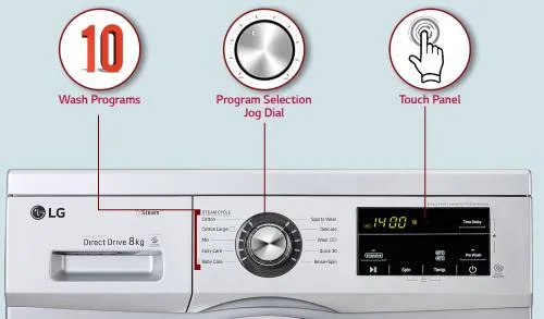 LG FHM1408BDL 8 kg, Fully-Automatic, Front-Loading Washing Machine